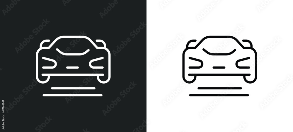 Poster formula racing line icon in white and black colors. formula racing flat vector icon from formula rac