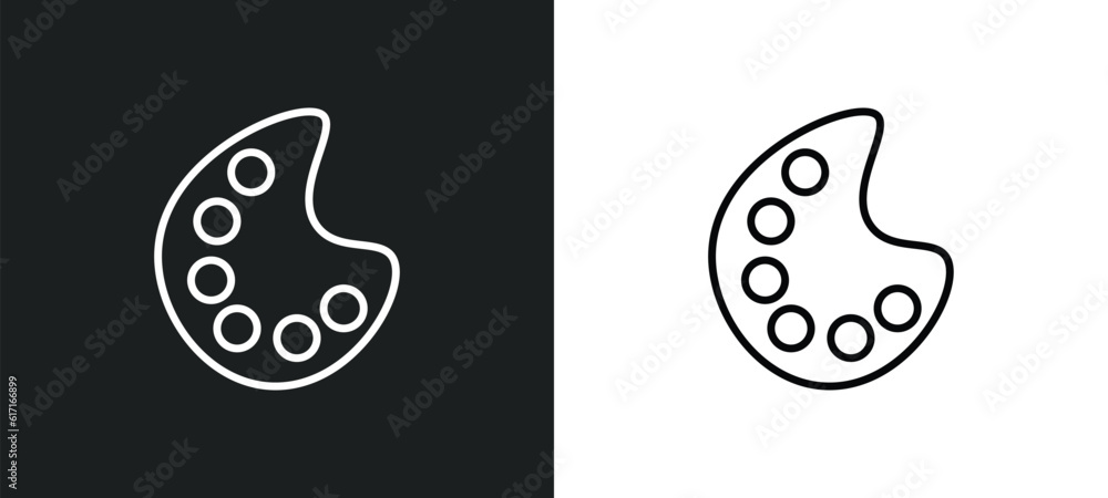 Poster color line icon in white and black colors. color flat vector icon from color collection for web, mob