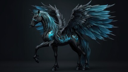 Fantasy Fairy Horse on a dark background