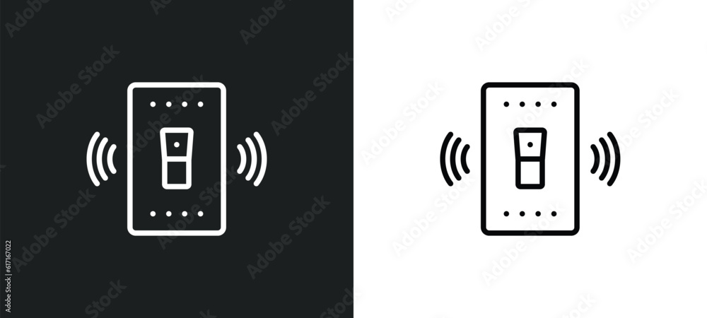 Poster smart switch line icon in white and black colors. smart switch flat vector icon from smart switch co
