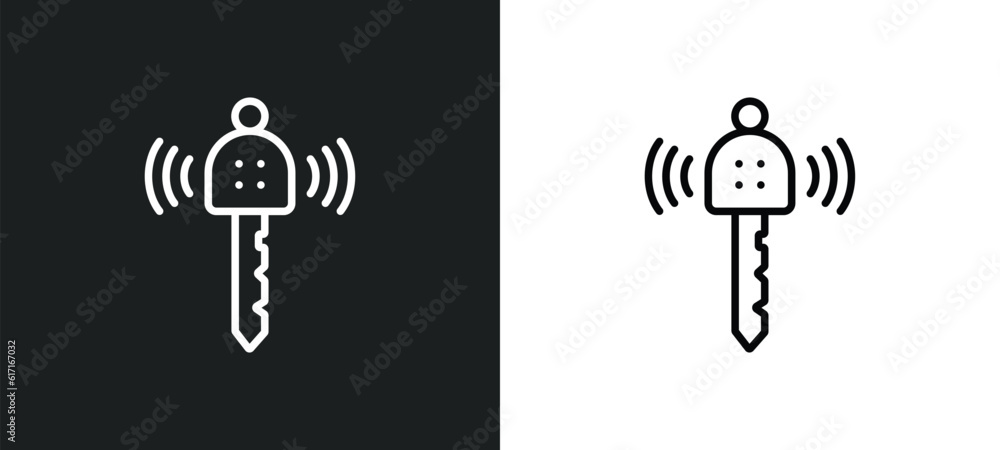 Aufkleber remote vehicle line icon in white and black colors. remote vehicle flat vector icon from remote vehi