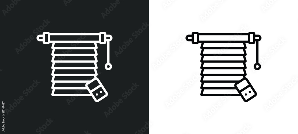 Poster jalousie automation line icon in white and black colors. jalousie automation flat vector icon from j