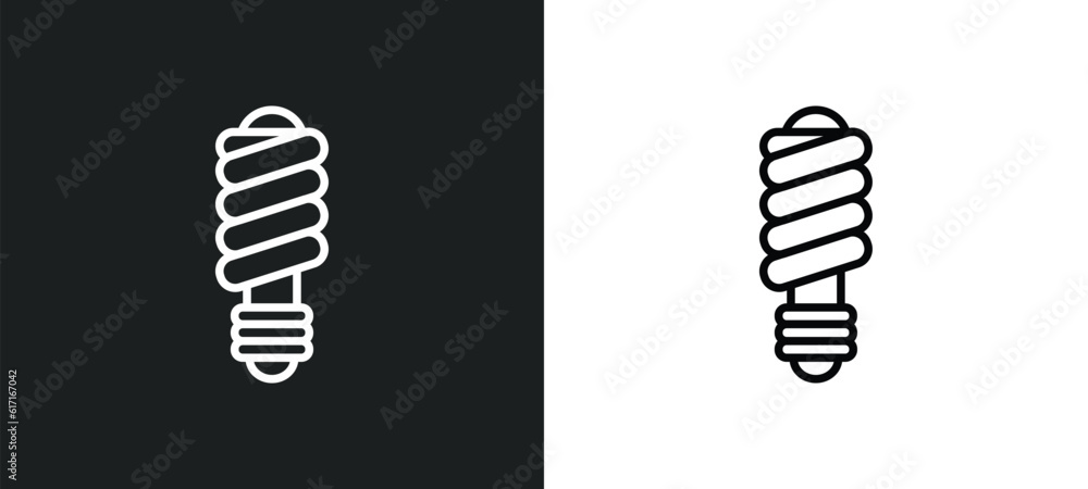 Poster illumination line icon in white and black colors. illumination flat vector icon from illumination co