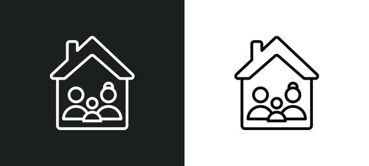 household line icon in white and black colors. household flat vector icon from household collection for web, mobile apps and ui.