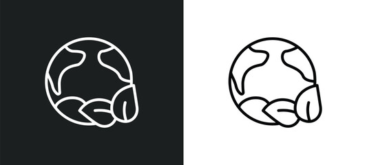 environmental line icon in white and black colors. environmental flat vector icon from environmental collection for web, mobile apps and ui.