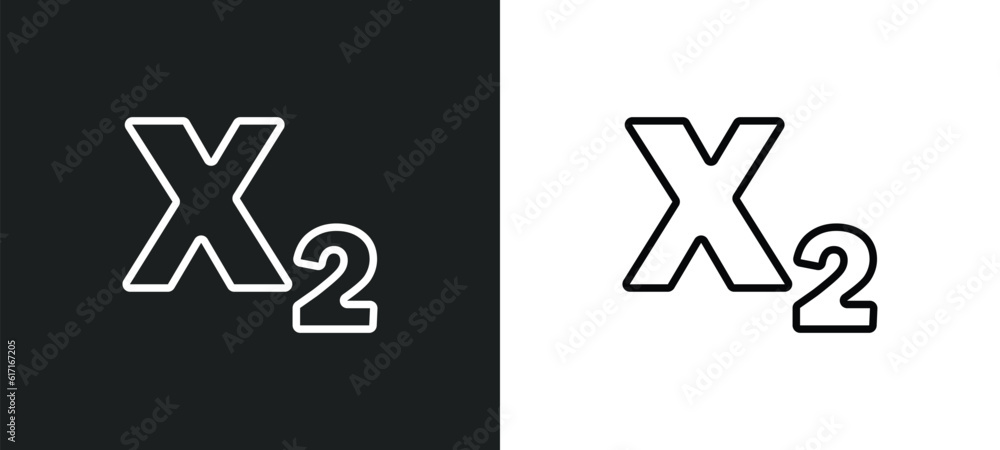 Aufkleber subscript line icon in white and black colors. subscript flat vector icon from subscript collection 