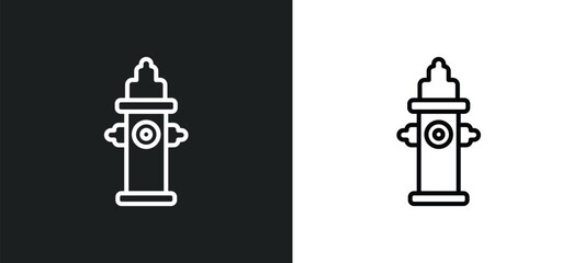 hydrant line icon in white and black colors. hydrant flat vector icon from hydrant collection for web, mobile apps and ui.