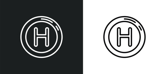 hospital line icon in white and black colors. hospital flat vector icon from hospital collection for web, mobile apps and ui.