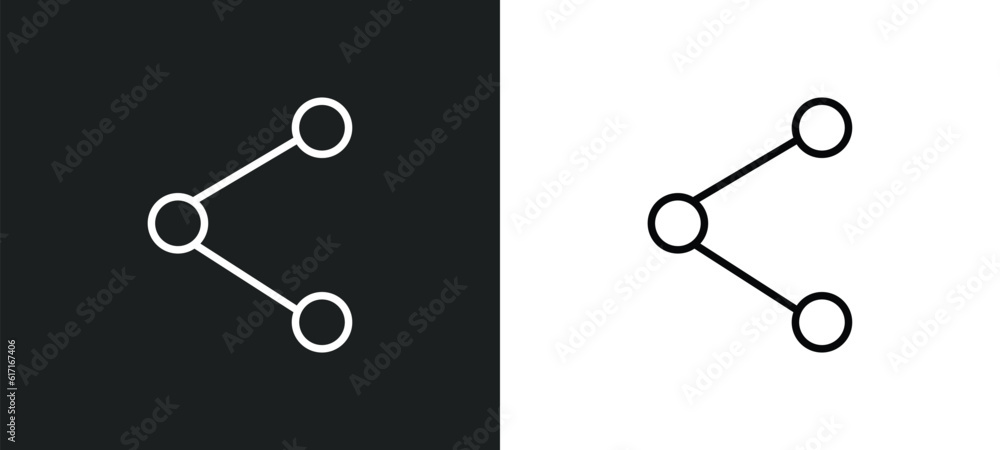 Aufkleber sharing media line icon in white and black colors. sharing media flat vector icon from sharing media