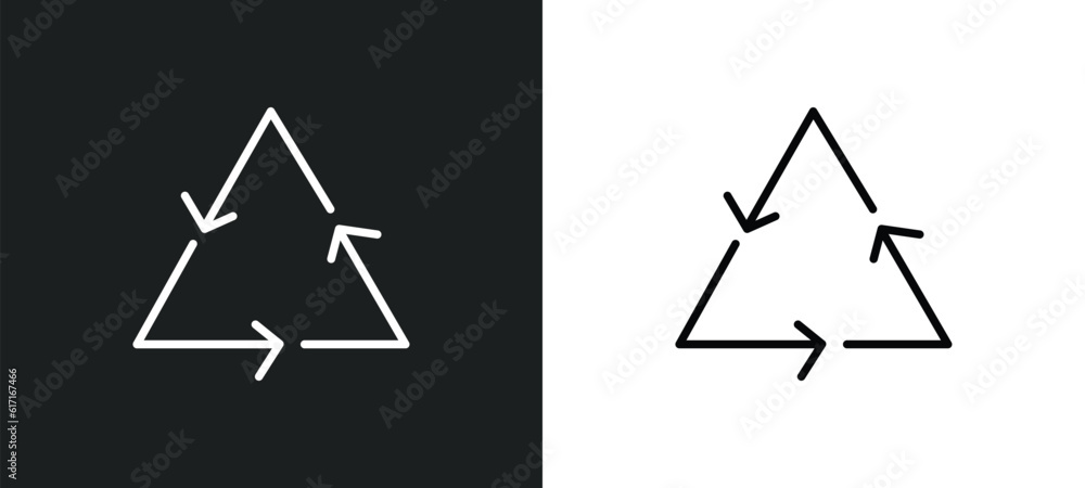 Poster non recyclable line icon in white and black colors. non recyclable flat vector icon from non recycla