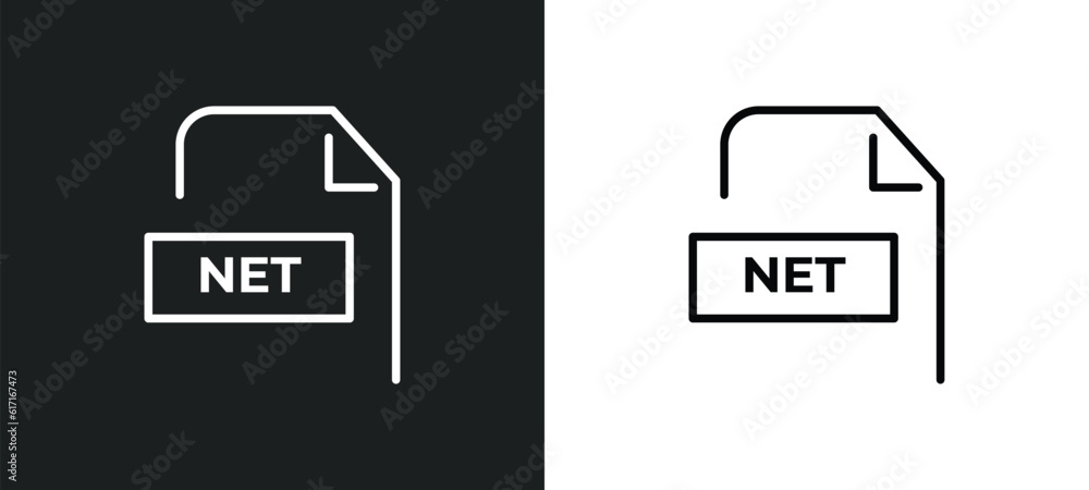 Poster net contents line icon in white and black colors. net contents flat vector icon from net contents co