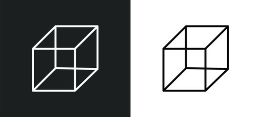 cube line icon in white and black colors. cube flat vector icon from cube collection for web, mobile apps and ui.