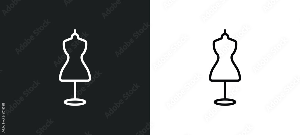 Poster dummy line icon in white and black colors. dummy flat vector icon from dummy collection for web, mob
