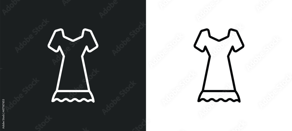 Poster clo line icon in white and black colors. clo flat vector icon from clo collection for web, mobile ap