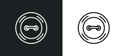 button line icon in white and black colors. button flat vector icon from button collection for web, mobile apps and ui.