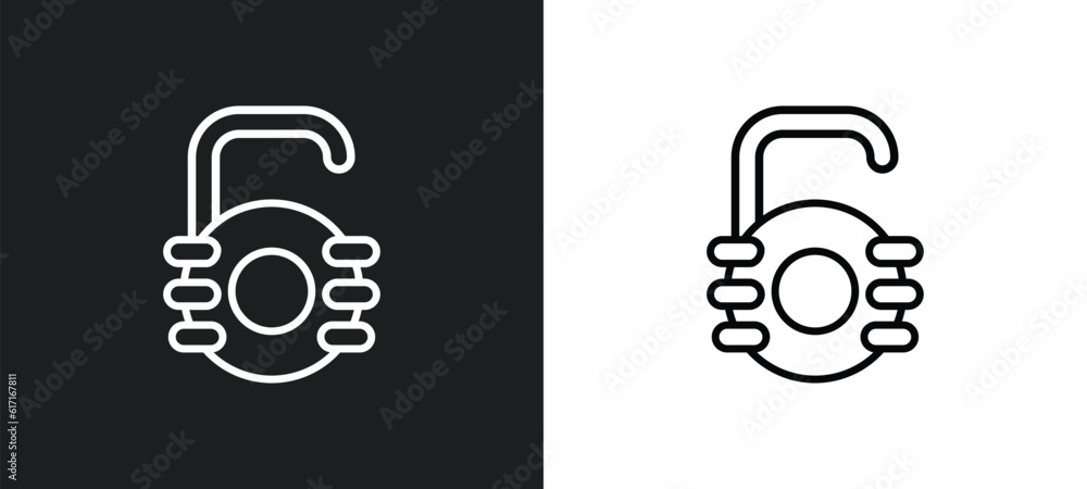 Poster open access line icon in white and black colors. open access flat vector icon from open access colle