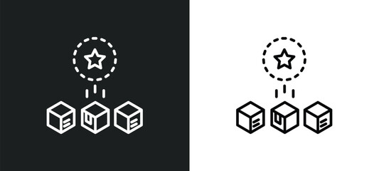 differentiation line icon in white and black colors. differentiation flat vector icon from differentiation collection for web, mobile apps and ui.