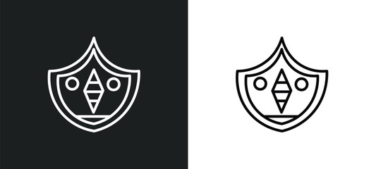 rhomboid line icon in white and black colors. rhomboid flat vector icon from rhomboid collection for web, mobile apps and ui.