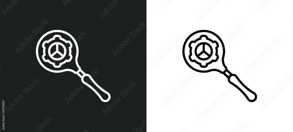 Poster search engine line icon in white and black colors. search engine flat vector icon from search engine