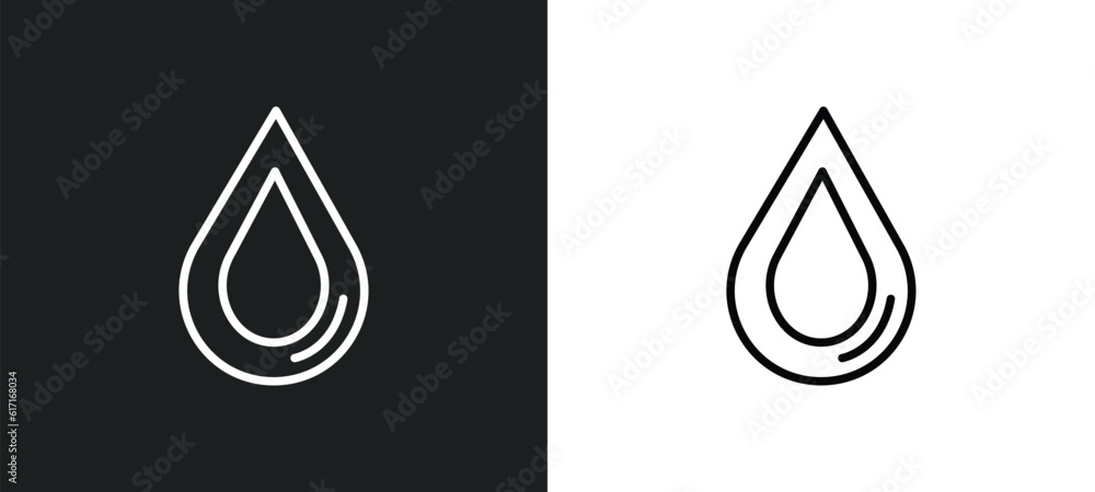 Aufkleber h2o line icon in white and black colors. h2o flat vector icon from h2o collection for web, mobile ap