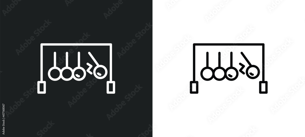 Poster momentum line icon in white and black colors. momentum flat vector icon from momentum collection for