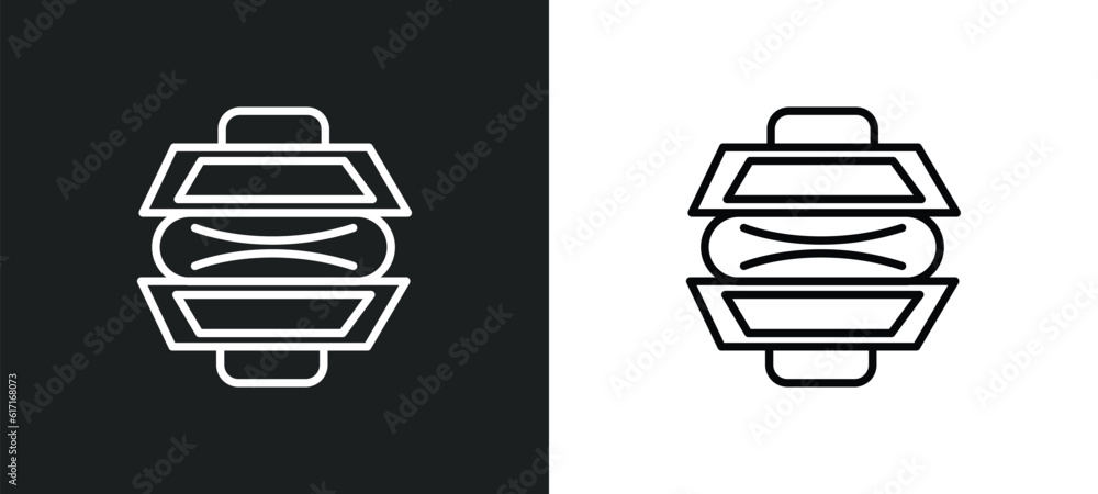 Aufkleber force line icon in white and black colors. force flat vector icon from force collection for web, mob