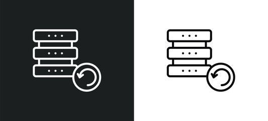 backup line icon in white and black colors. backup flat vector icon from backup collection for web, mobile apps and ui.