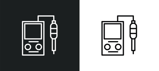ph meter line icon in white and black colors. ph meter flat vector icon from ph meter collection for web, mobile apps and ui.