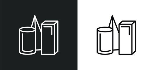geometry line icon in white and black colors. geometry flat vector icon from geometry collection for web, mobile apps and ui.