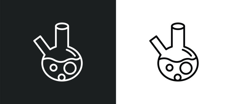 beaker line icon in white and black colors. beaker flat vector icon from beaker collection for web, mobile apps and ui.