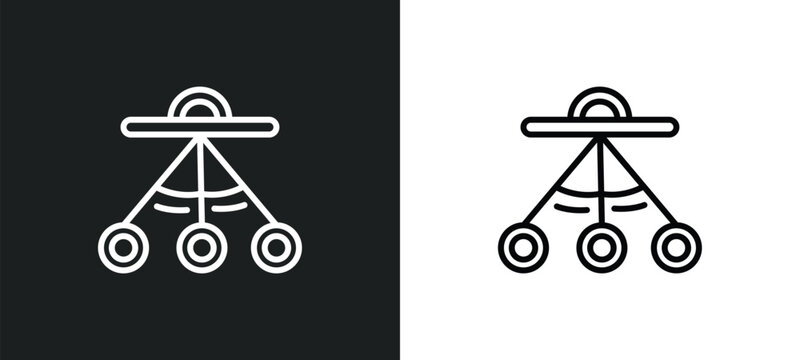 oscillation line icon in white and black colors. oscillation flat vector icon from oscillation collection for web, mobile apps and ui.