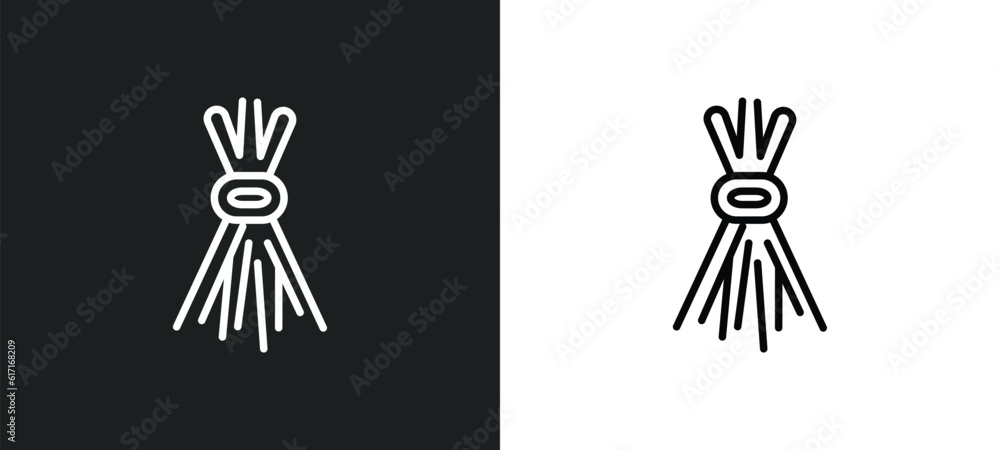 Poster birching line icon in white and black colors. birching flat vector icon from birching collection for