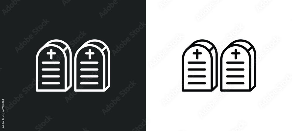 Poster commandments line icon in white and black colors. commandments flat vector icon from commandments co