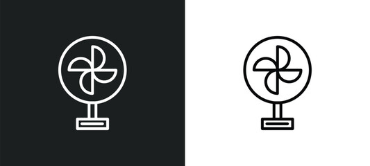 air cooling line icon in white and black colors. air cooling flat vector icon from air cooling collection for web, mobile apps and ui.