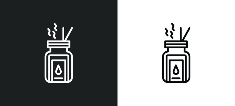 aroma stimulation line icon in white and black colors. aroma stimulation flat vector icon from aroma stimulation collection for web, mobile apps and ui.