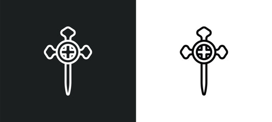 aaronic order church line icon in white and black colors. aaronic order church flat vector icon from aaronic order church collection for web, mobile apps and ui.
