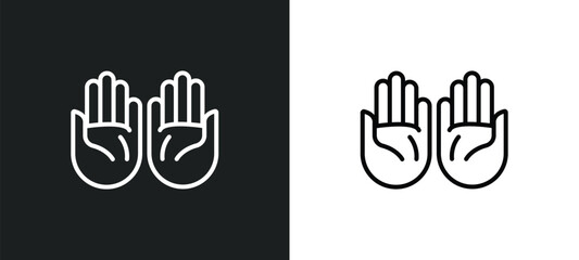islamic pray line icon in white and black colors. islamic pray flat vector icon from islamic pray collection for web, mobile apps and ui.