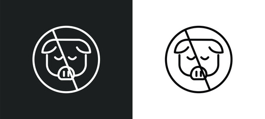 forbidden foods line icon in white and black colors. forbidden foods flat vector icon from forbidden foods collection for web, mobile apps and ui.