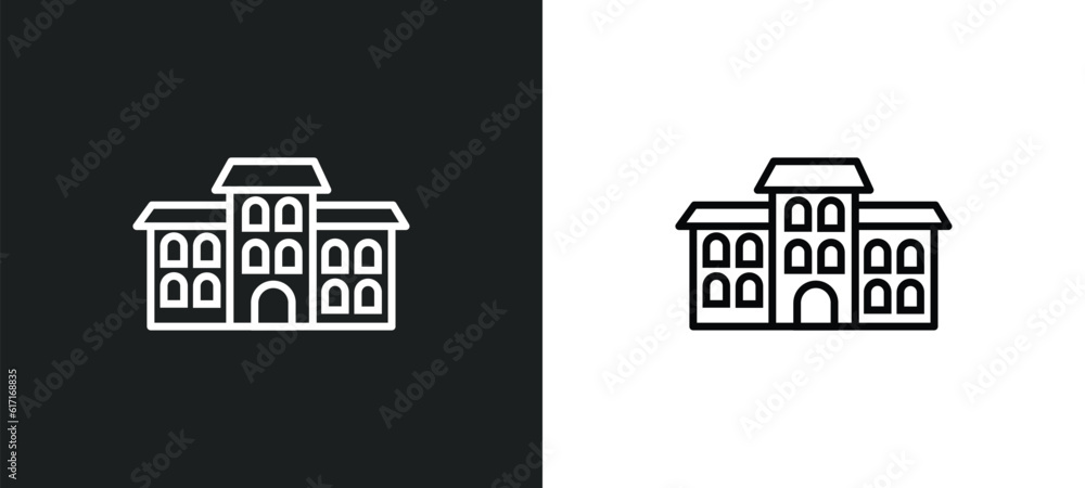 Poster duplex line icon in white and black colors. duplex flat vector icon from duplex collection for web, 