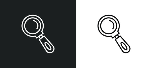 search line icon in white and black colors. search flat vector icon from search collection for web, mobile apps and ui.