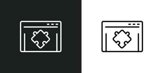 plugin line icon in white and black colors. plugin flat vector icon from plugin collection for web, mobile apps and ui.