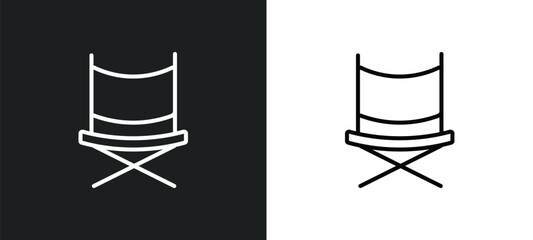 director line icon in white and black colors. director flat vector icon from director collection for web, mobile apps and ui.
