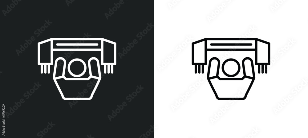 Poster supporter line icon in white and black colors. supporter flat vector icon from supporter collection 