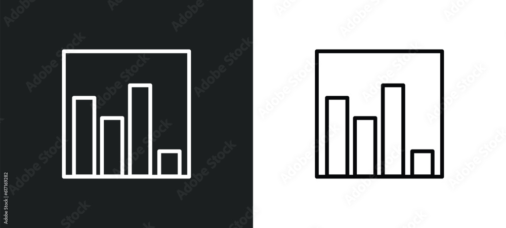 Poster poll line icon in white and black colors. poll flat vector icon from poll collection for web, mobile