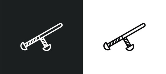 nightstick line icon in white and black colors. nightstick flat vector icon from nightstick collection for web, mobile apps and ui.