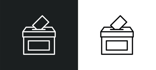 voting line icon in white and black colors. voting flat vector icon from voting collection for web, mobile apps and ui.