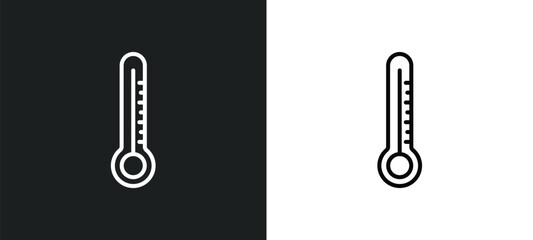 temperatures line icon in white and black colors. temperatures flat vector icon from temperatures collection for web, mobile apps and ui.