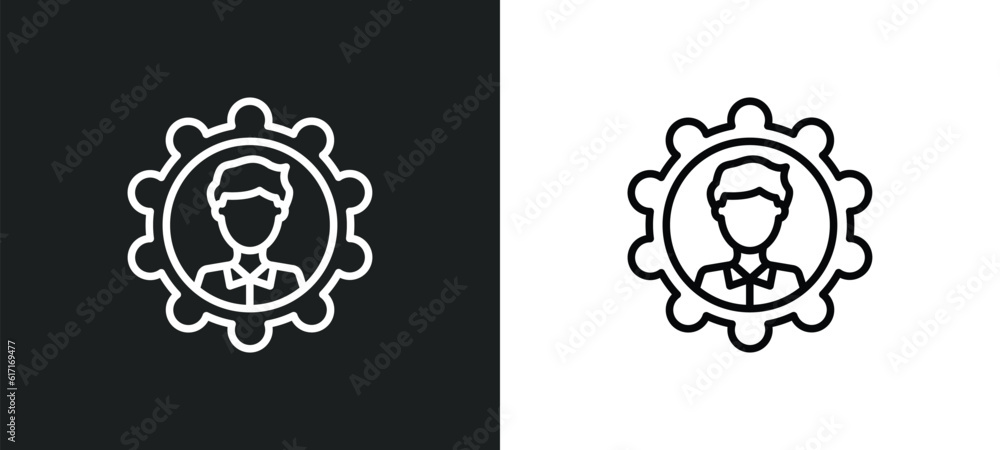 Poster preferences line icon in white and black colors. preferences flat vector icon from preferences colle
