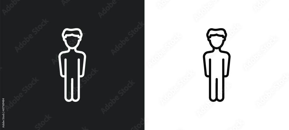 Poster vertical line icon in white and black colors. vertical flat vector icon from vertical collection for