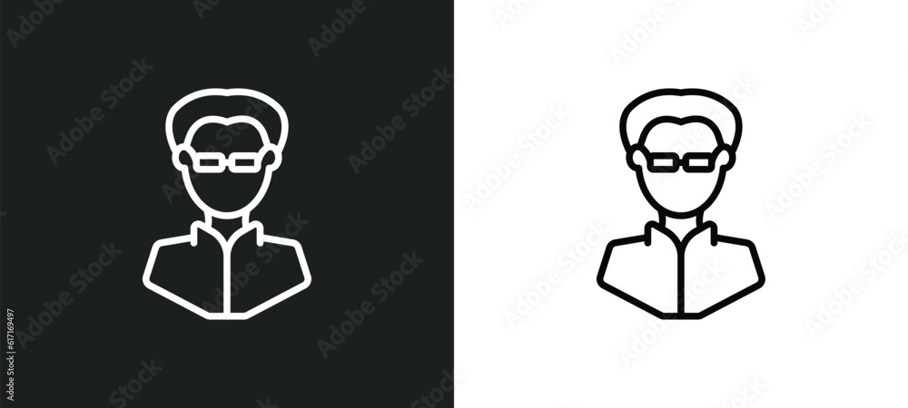 Poster matrix line icon in white and black colors. matrix flat vector icon from matrix collection for web, 